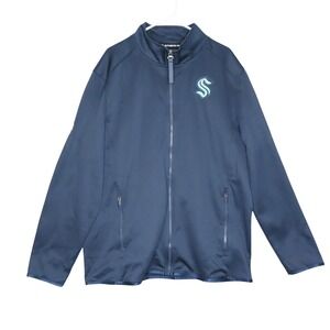 Fanatics Seattle Kraken NHL Mens Full Zip Track Jacket XL Navy Blue Mock Neck XL